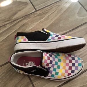 Rainbow checkered vans